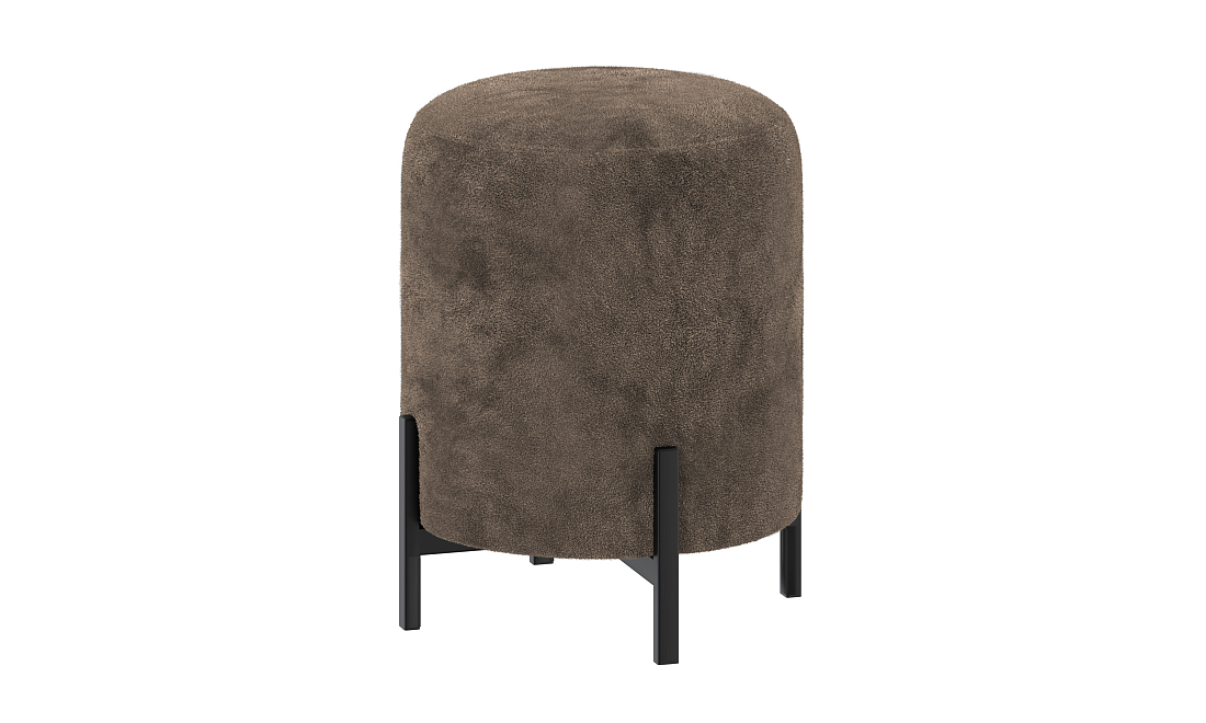 Пуф Люкс (круглый) велюр Панда браун шоколад